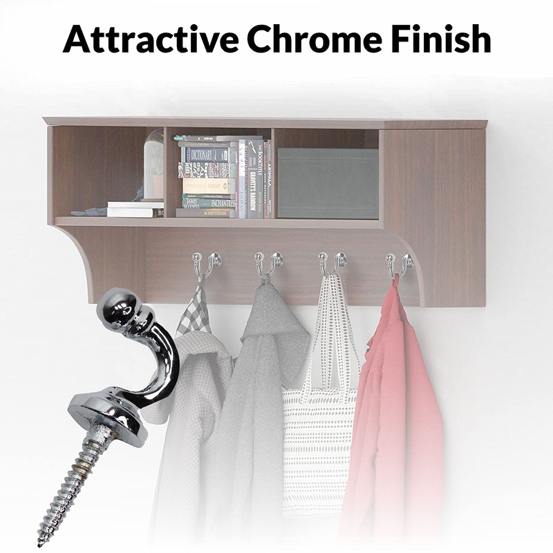 SUL Curtain Hold Tie Backs Chrome Hooks, U Shaped Wall