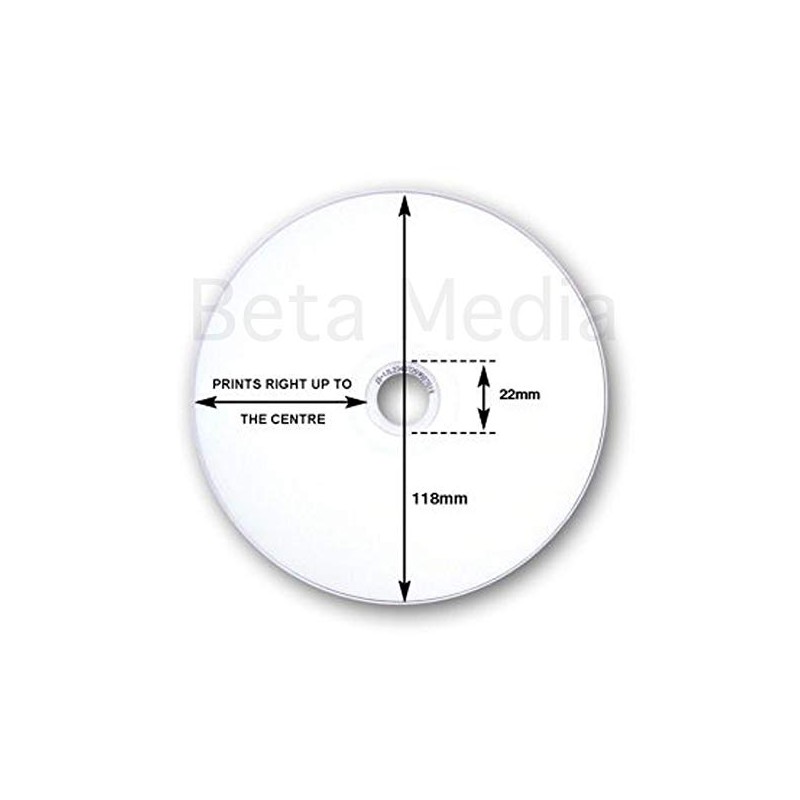 50 Ritek Glossy Full Hub Inkjet Printable White CD-R 52X