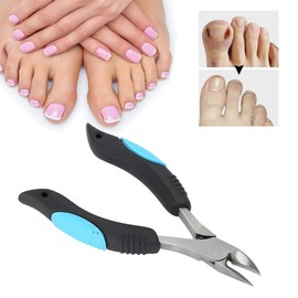 Cuticle Nippers, Fingernail Toenail Cuticle Scissors Pedicure Cutter Tool with Non-slip Handle for Nail Art Salon and Home Ingrown Toe Nail Cuticle Pliers