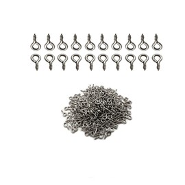 IDEALSV (304) Stainless Steel Small Screw Eye Pins Jewelry Making 5mm x 10mm Eyelet Hooks Screws Ring 300 Pcs Mini Screw Hooks