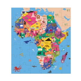 Mudpuppy 9780735376731 Map of Africa – 70 Geography Puzzle with Country-Shaped Pieces and Colorful Illustrations of Iconic Landscapes Cultural Items and More for Children Ages 5 and Up, Multicolour