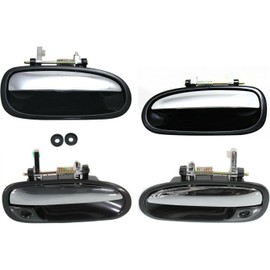 BBOGSUL Car Door Handle Exterior Front Rear Driver & Passenger Side Left Right Chrome Smoot with Key Hole Compatible with Honda Civic DX/EX/LX 1996-2000 & 1998-2000