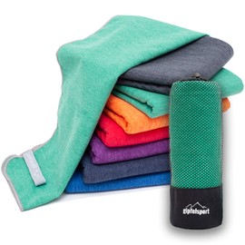 Microfibre Towel Set - for Sauna, Fitness, Sports, Beach Towel, Sports Towel, Green Brush M: 110 x 50 cm