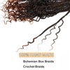 8 Packs Goddess Bohemian Box Braids Crochet Hair with Curly