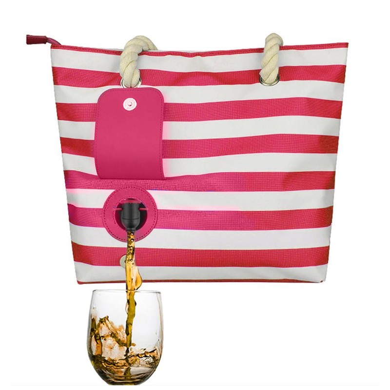 Beach Wine Purse Beach Tote Outdoor Portable Thermal Insulation Bag