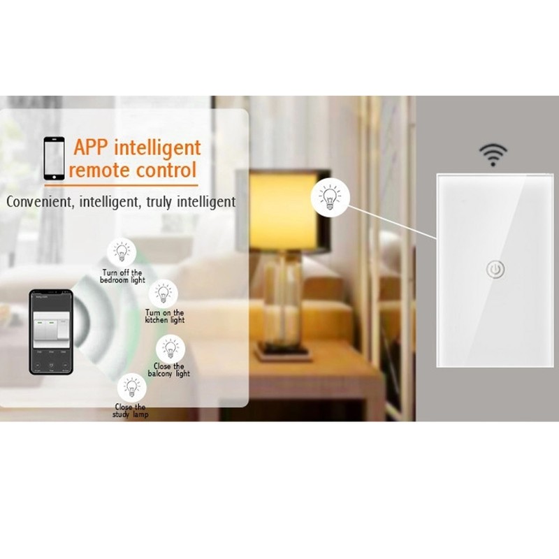 1 Way Smart Touch Switch Voice Control APP Remote Control