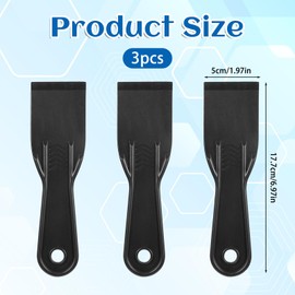 Plastic Putty Knife, 3 Pcs 2 Inch Plastic Scraper Flexible Paint Scraper Tool Air Bubble Remover Sticker Installation Tool for 3D Printing Resin Removal Spackling Patching Decal Wallpaper (Black)