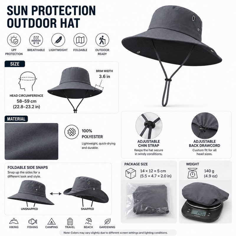 Waterproof Sun Hat for Outdoor Adventures – Wide Brim Breathable
