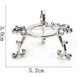 F-ber Multi Color 40mm(1.6")/60mm(2.4")/80mm(3.15") Crystal Faceted Diamond Paperweight Wedding Favor Home Decor Metal Base Crystal Ball Stand (Silver Stand for Crystal Diamond)