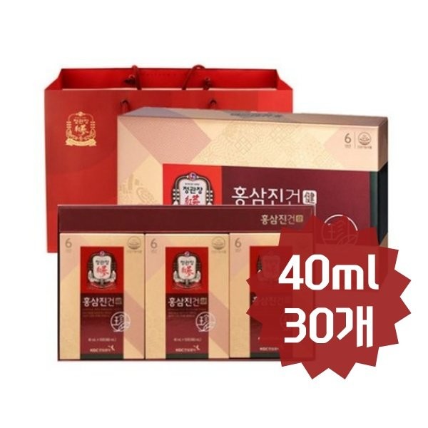 CheongKwanJang My Body Health CheongKwanJang Red Ginseng Jingun Pouch + Shopping Bag (30 pieces of 40ml) ㅍ / 정관장 내몸건강 정관장 홍삼진건 파우치 + 쇼핑백 (40ml 30개) ㅍ
