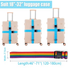 6 PackLuggage Straps with Quick-Release Buckle for Suitcases- Vibrant Colors for Quick ID, Heavy-Duty Nylon Straps Fit 18-32" Suitcases, Travel Accessories for Luggage, Camping Gear & More