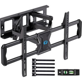 Pipishell Full-Motion TV Wall Mount for Most 37–84 Inch TVs up to 100 lbs, Wall Mount TV Bracket with Dual Articulating Arms, Extension, Swivel, Tilt, Fits 16" Wood Studs, 600 x 400mm Max VESA, PILF8