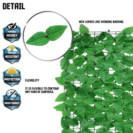 TANG by Sunshades Depot 4'x8' Artificial Faux Garden Light Green Laurel Leaf Fence Screen 2 Pcs Leaf Vine Decoration Panel