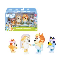 Bluey Pack of 4 Figures, Special Set, Movable Figures, Friends, Ready for Adventure, Dolls of the Children's Series, Exclusive Toy, Famous (BLYA0100)