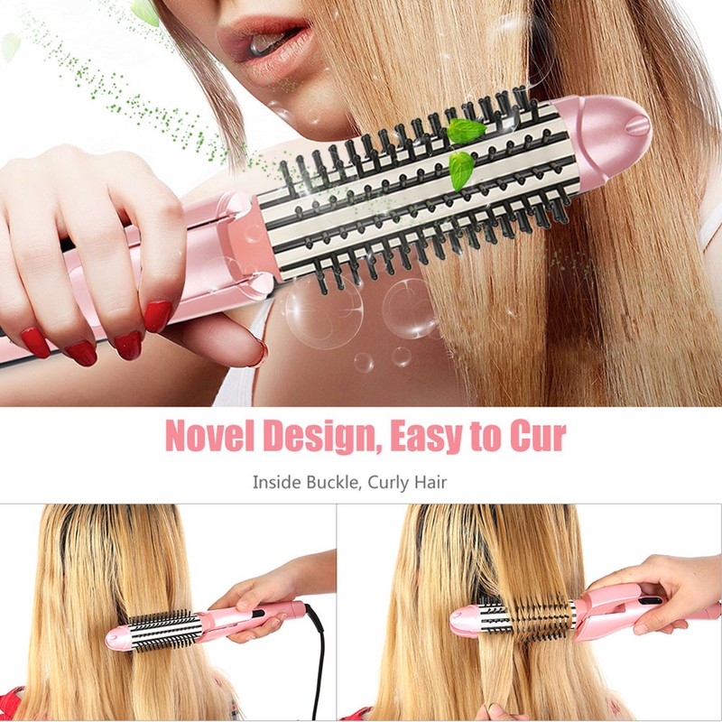 Folding Adjustment Mini Portable Straightener &amp; Curler Comb Hair Stick