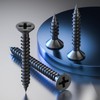 Wensilon (150Pcs) Black Wood Screw Quick Metal Self Tapping Flat
