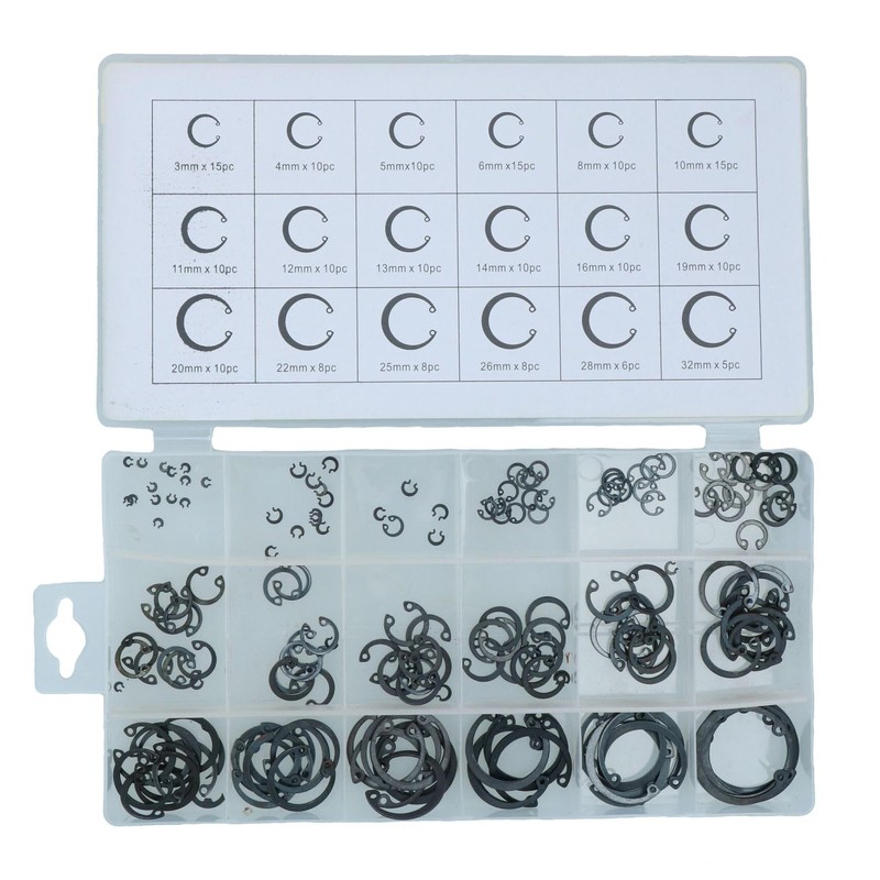 300pc External Circlips Snap Retaining Ring Assortment Fastener Set 3mm