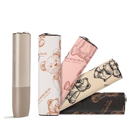 Vikvokr Case, IQOS Compatible Ilma iOne Case, IQOS Compatible, ILUMA ONE Cover, Leather-like Cover, Comes in 5 Colors, Bear Pattern Design, 360 Degree Protection (Brown)