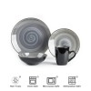 Semtember Promotion Grey Round Western Style Ceramic Plates Unique Design