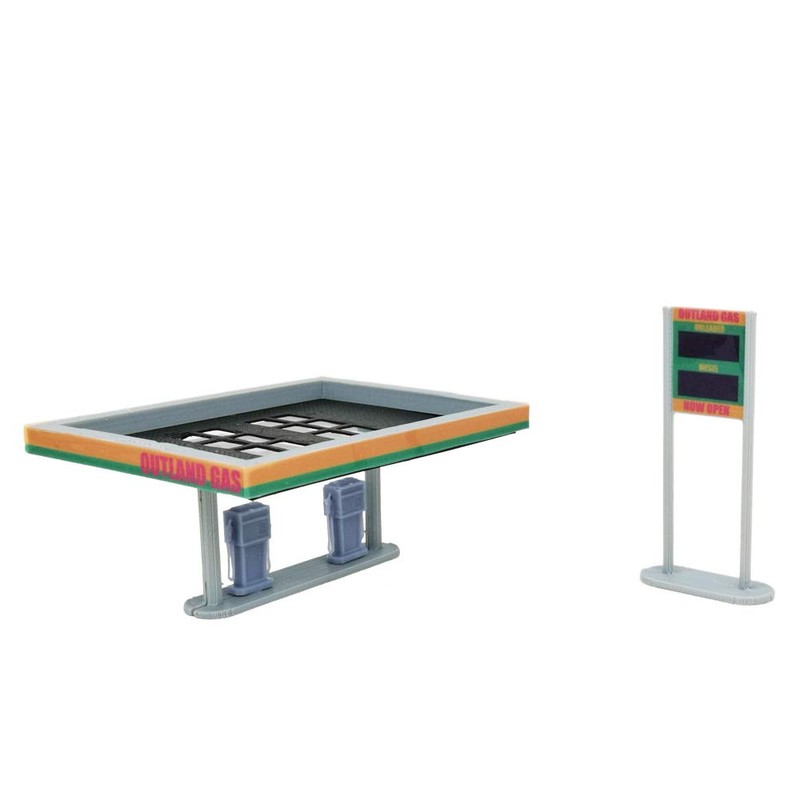 Outland Models Railway Scenery Gas Station 1:87 HO Scale