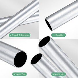 M METERXITY 2-Pack 250mm 6063 Aluminum Round Tube, 26mm ID 28mm OD Seamless Aluminum Tubing for Construction/Machining/DIY Crafting, Metal Straight Pipe [1.02x1.1x9.8IN]