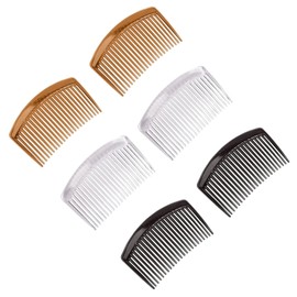 DHWEKU 6 Pieces Plastic Side Hair Twist Comb French Twist Comb Hair Clips with Teeth for Fine Hair Accessories Women Girls, 3 Colours (23 Teeth)