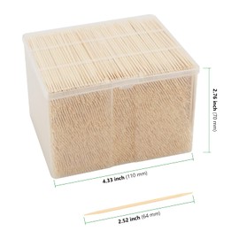 HAKZEON 7200 PCS Bamboo Toothpicks, Wooden Cocktail Sticks, Double Sided Fruit Cocktail Picks Portable Appetizer Sticks for Picking Sandwiches, Fruits Platter