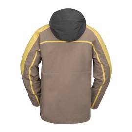 Volcom Men's Brighton Pullover Anarok Hooded Snowboard Jacket, Chestnut Brown S5