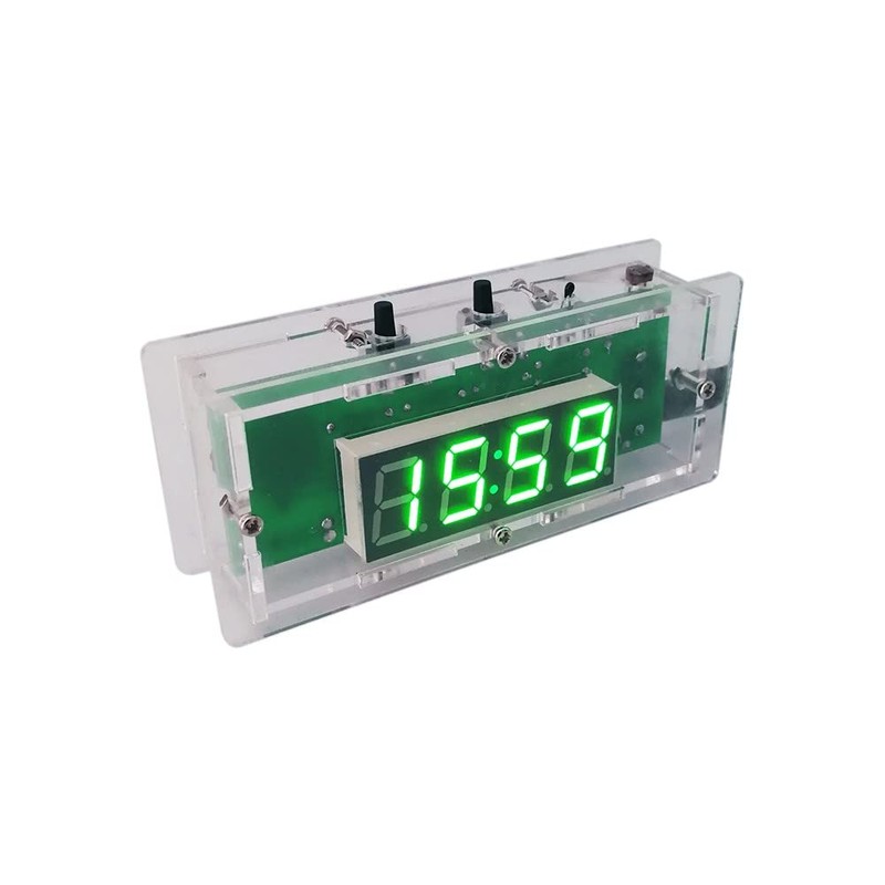 DONGKER Clock Kits, 4-Digit DIY Digital LED Clock Kit with