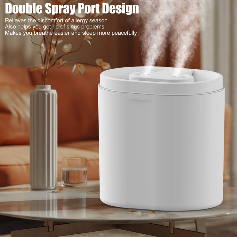 Desk Humidifier Quiet 6L Large Capacity Double Spray USB Plug