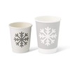 BIOZOYG Pack of 25 Grey Double-Walled Paper Cups Winter Motif