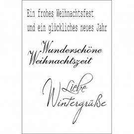 Efco Clear Stamp with German Text "Liebe Wintergrüße", Transparent, A7 / 74 x 105 mm, 3 Pieces