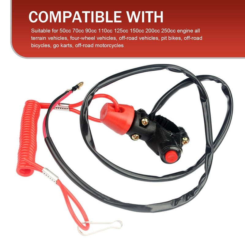 Shakas Motorcycle Boat Outboard Engine Motor Kill Stop Switch, with