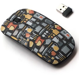 2.4G Wireless Mouse with Cute Pattern Design for All Laptops and Desktops with Nano Receiver - Kitchen