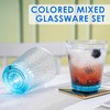 VasoArte Drinking Glasses, 8 Piece Glass Cups, Colored Mixed Glassware