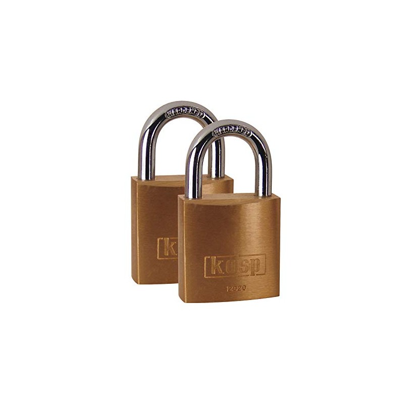 Kasp K12020D2 Brass Padlock 20 mm Twin Pack, keyed Alike,