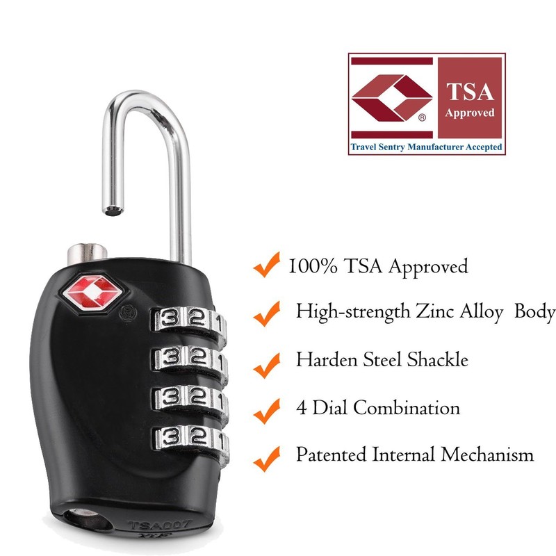 Aspensport TSA Lock, Travel, Luggage, Suitcase, Cable Lock, Combination Lock