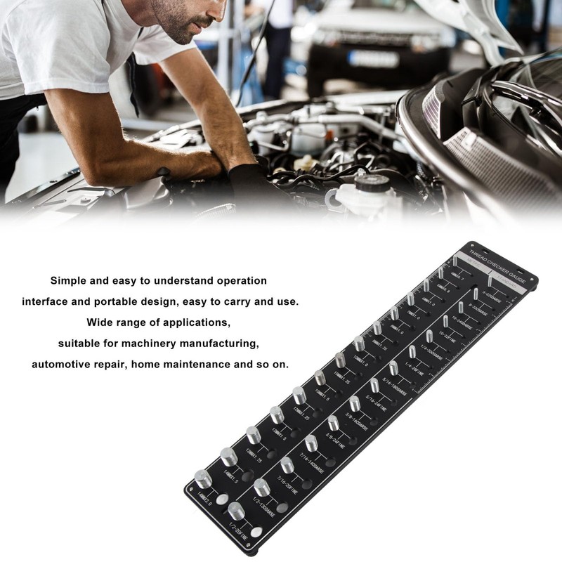 Topyond Nut and Bolt Thread Checker, SUS304 Stainless Steel Gauge