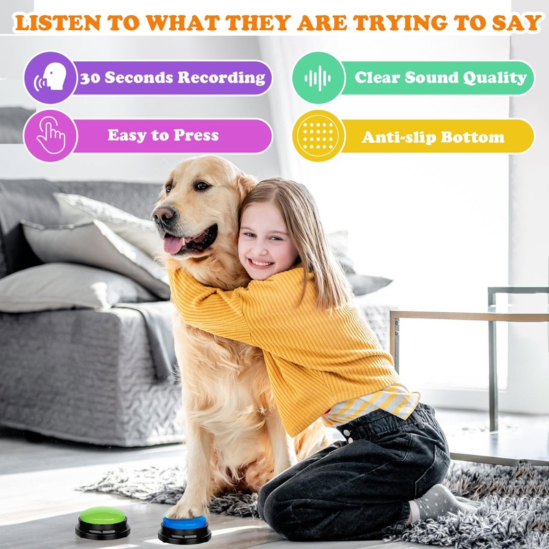 4 Pcs Game Buzzers for Trivia Games Show Answer Recordable
