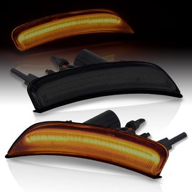 AJP Distributors Upgrade Amber LED Side Marker Parking Driving Lamps Light Front Bumper Driver Passenger LH RH Housing Reflector Set Compatible/Replacement For Chrysler 200 2015 2016 2017 15 16 17