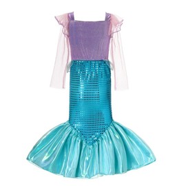 Lito Angels Princess Mermaid Ariel Costume Dress Fancy Dress for Children Girls Size 5-6 Years 116 (Tag Number 120)