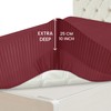 Hafaa Double Fitted Sheet Soft Satin Strips Microfiber Bed Sheets