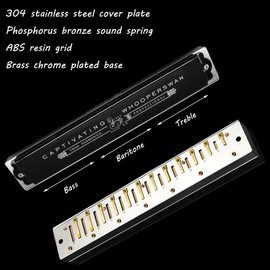 Harmonica 24 Holes Armonica Mouth Organ Polyphonic Harp Mouthorgan Professional Performance Harmonica Advanced Key of C Woodwind Music Instrument Gift