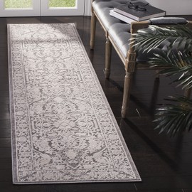SAFAVIEH Reflection Collection Accent Rug - 2'3" x 4', Dark Grey & Cream, Vintage Distressed Design, Non-Shedding & Easy Care, Ideal for High Traffic Areas in Entryway, Living Room, Bedroom (RFT665B)