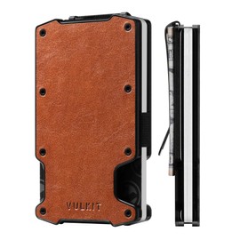 VULKIT Credit Card Holder with Money Clip Slim Minimalist Aluminum Metal Wallet RFID Blocking Card Holder Wallet for Men