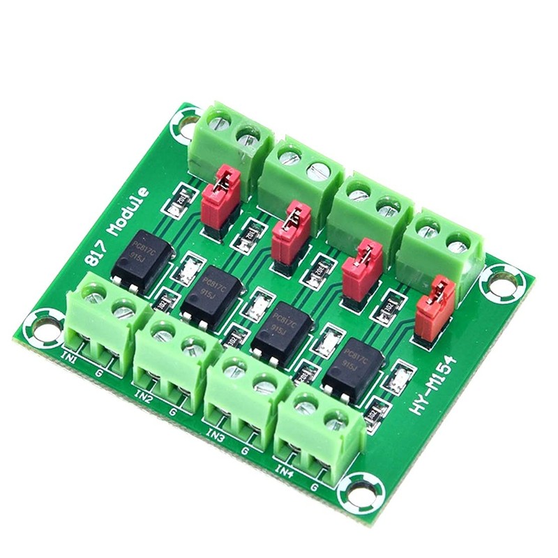JZK PC817 4-Channel Optocoupler Isolation Board Voltage Converter Adapter Module