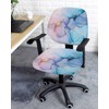 Turquoise Marble Office Chair Covers Stretchable Abstract Pink Purple Blue
