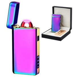 SKRFIRE Electric Arc Lighter – Windproof USB Rechargeable Plasma Torch with Multi-Mode Flashlight, Digital Battery Indicator, Ideal for Hiking, Grilling & Everyday Use (Colors)