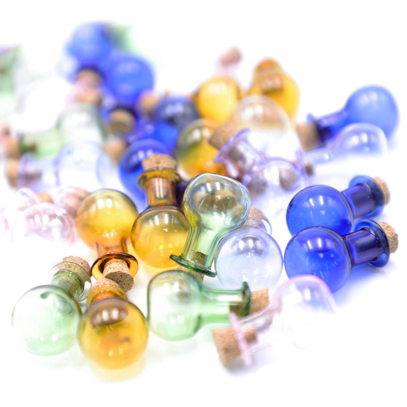 SHAOTONG 2ml Small Mini Glass Bottles Jars with Cork Stoppers.Wishing