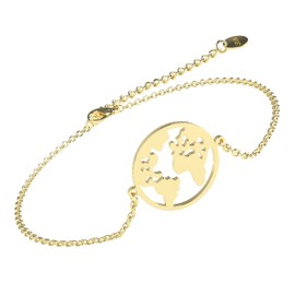 Lenira World Globe Bracelet - Filigree Women's Bracelet - Perfect as a Gift, Stainless Steel
